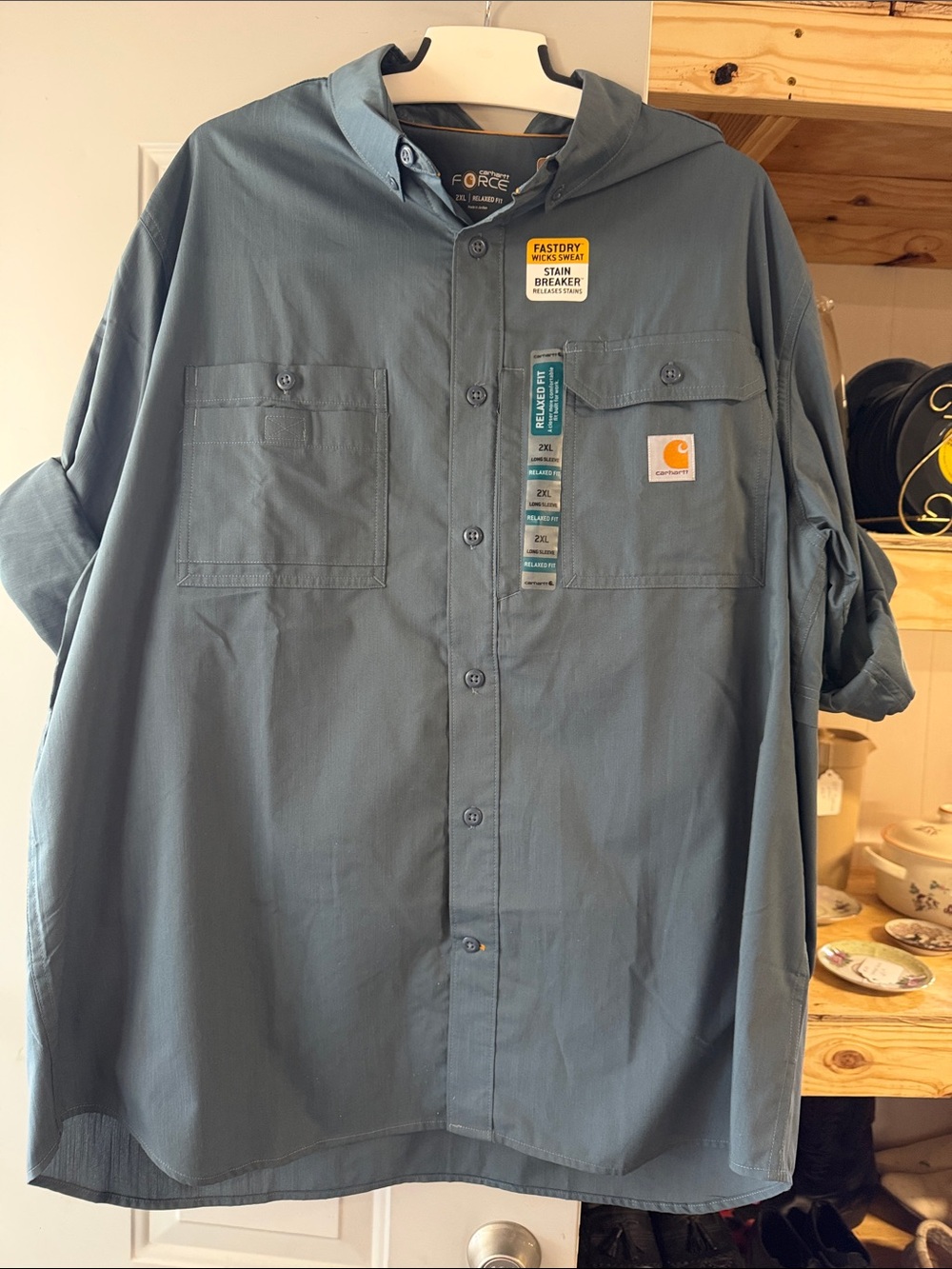 Carhartt Men’s Slate Blue Lightweight Work Shirt